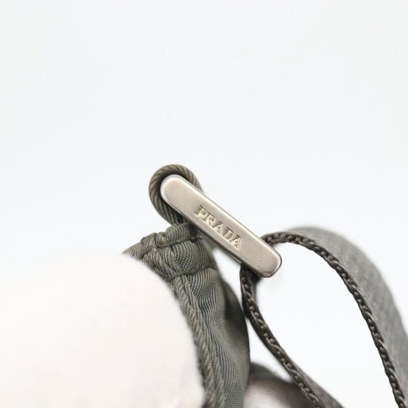 PRADA Shoulder Bag Nylon Gray Silver Auth 175304
