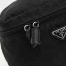 PRADA Vanity Pouch Nylon Black Silver Auth 175305-9