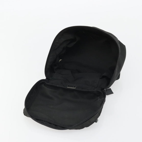 PRADA Vanity Pouch Nylon Black Silver Auth 175305