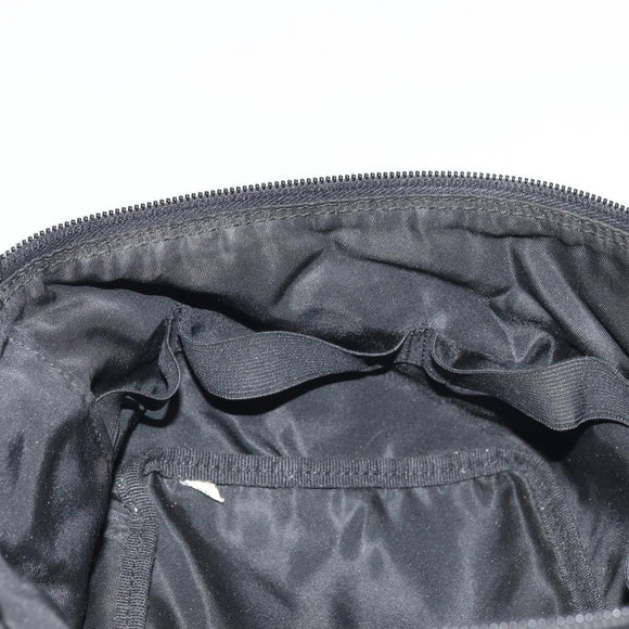 PRADA Vanity Pouch Nylon Black Silver Auth 175305