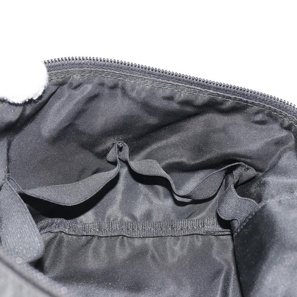 PRADA Vanity Pouch Nylon Black Silver Auth 175305