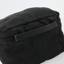 PRADA Vanity Pouch Nylon Black Silver Auth 175305-7