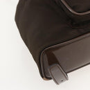 GUCCI Bamboo Backpack Nylon Brown Silver 003 1998 0030 Auth 175306-16