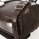 GUCCI Bamboo Backpack Nylon Brown Silver 003 1998 0030 Auth 175306-17