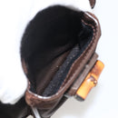 GUCCI Bamboo Backpack Nylon Brown Silver 003 1998 0030 Auth 175306-26