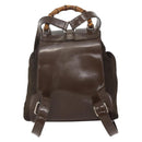 GUCCI Bamboo Backpack Nylon Brown Silver 003 1998 0030 Auth 175306-2
