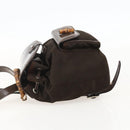 GUCCI Bamboo Backpack Nylon Brown Silver 003 1998 0030 Auth 175306-3