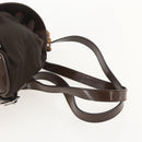 GUCCI Bamboo Backpack Nylon Brown Silver 003 1998 0030 Auth 175306-8