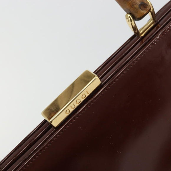 GUCCI Bambus Handtasche Lackleder Braun Gold 000 781 0295 Orig. 175307