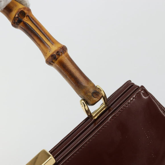 GUCCI Bambus Handtasche Lackleder Braun Gold 000 781 0295 Orig. 175307