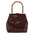 GUCCI Bambus Handtasche Lackleder Braun Gold 000 781 0295 Orig. 175307-13