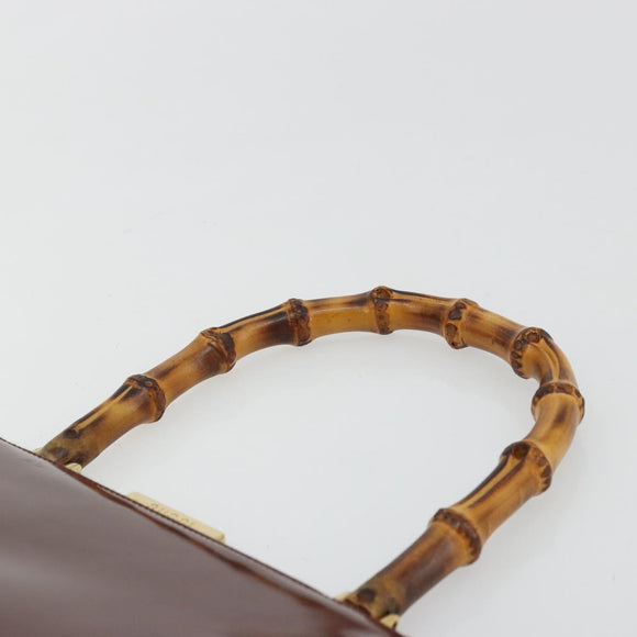 GUCCI Bambus Handtasche Lackleder Braun Gold 000 781 0295 Orig. 175307