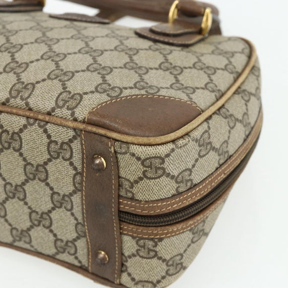 GUCCI GG Supreme Hand Bag PVC Beige Gold 000 58 0090 Auth 175308