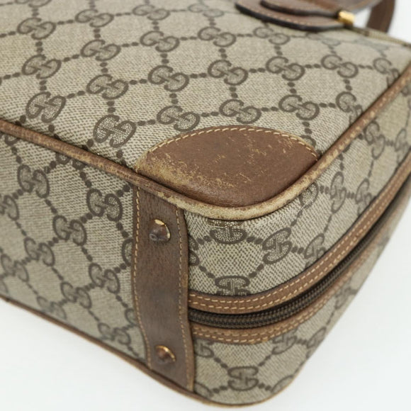 GUCCI GG Supreme Hand Bag PVC Beige Gold 000 58 0090 Auth 175308