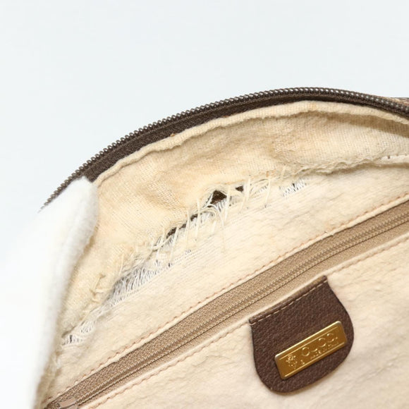 GUCCI GG Supreme Hand Bag PVC Beige Gold 000 58 0090 Auth 175308