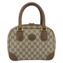 GUCCI GG Supreme Hand Bag PVC Beige Gold 000 58 0090 Auth 175308-13