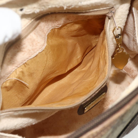 GUCCI GG Supreme Hand Bag PVC Beige Gold 000 58 0090 Auth 175308