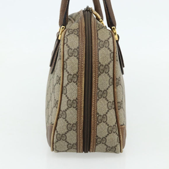 GUCCI GG Supreme Hand Bag PVC Beige Gold 000 58 0090 Auth 175308