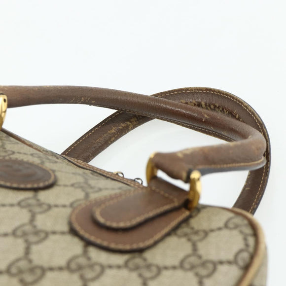 GUCCI GG Supreme Hand Bag PVC Beige Gold 000 58 0090 Auth 175308