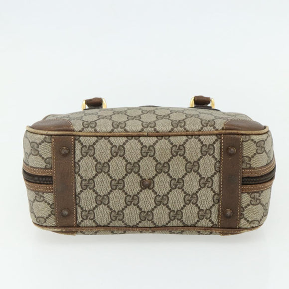 GUCCI GG Supreme Hand Bag PVC Beige Gold 000 58 0090 Auth 175308