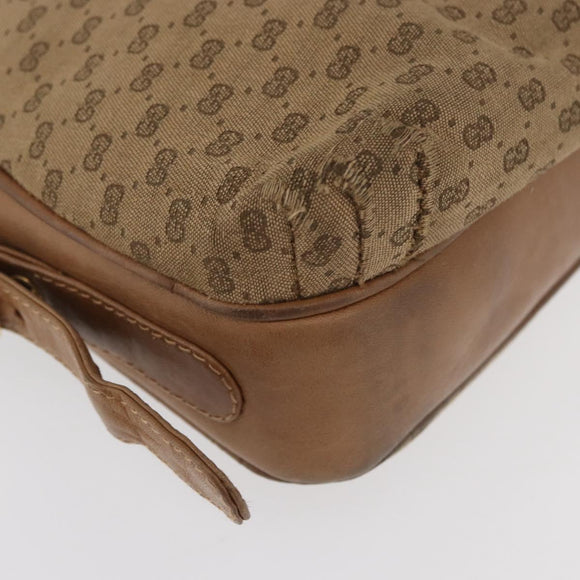 GUCCI Micro GG Supreme Shoulder Bag PVC Beige Gold Auth 175309