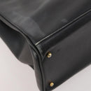 GUCCI Bamboo Tote Bag Leather Black Gold 002 123 0322 Auth 175311-16