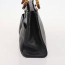 GUCCI Bamboo Tote Bag Leather Black Gold 002 123 0322 Auth 175311-3