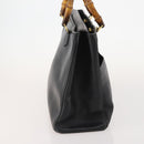 GUCCI Bamboo Tote Bag Leather Black Gold 002 123 0322 Auth 175311-4