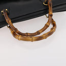 GUCCI Bamboo Tote Bag Leather Black Gold 002 123 0322 Auth 175311-7