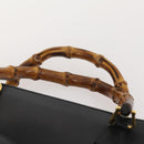 GUCCI Bamboo Tote Bag Leather Black Gold 002 123 0322 Auth 175311-8