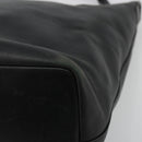 GUCCI Bamboo Shoulder Bag Leather Black Silver Auth 175312-16