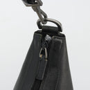 GUCCI Bamboo Shoulder Bag Leather Black Silver Auth 175312-18