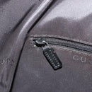 GUCCI Bamboo Shoulder Bag Leather Black Silver Auth 175312-22