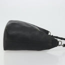 GUCCI Bamboo Shoulder Bag Leather Black Silver Auth 175312-3