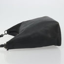 GUCCI Bamboo Shoulder Bag Leather Black Silver Auth 175312-4