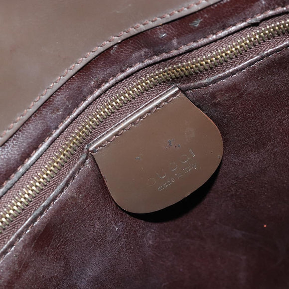 GUCCI Hand Bag Patent leather Brown Gold 000 2404 0503 Auth 175318