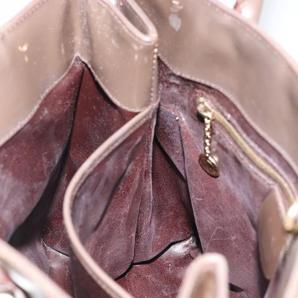 GUCCI Hand Bag Patent leather Brown Gold 000 2404 0503 Auth 175318