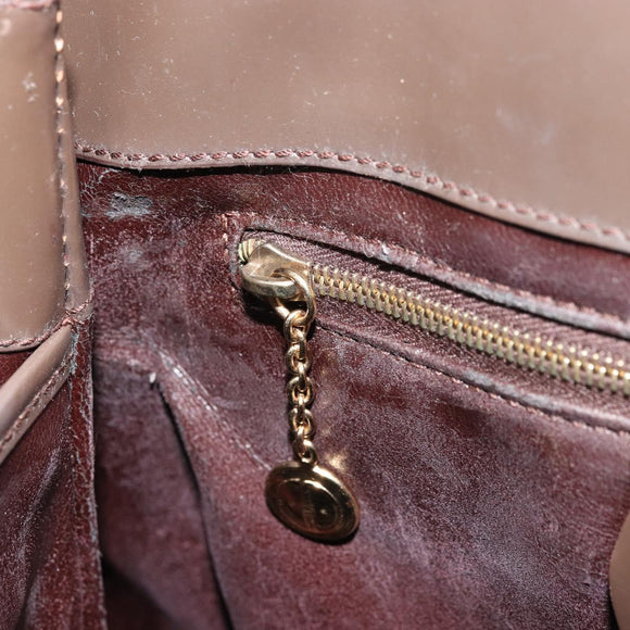 GUCCI Hand Bag Patent leather Brown Gold 000 2404 0503 Auth 175318