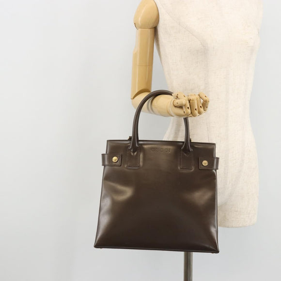 GUCCI Hand Bag Patent leather Brown Gold 000 2404 0503 Auth 175318