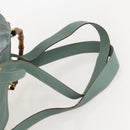 GUCCI Bamboo Backpack Suede Green Gold Auth 175320-14