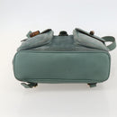 GUCCI Bamboo Backpack Suede Green Gold Auth 175320-5