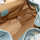 GUCCI Bamboo Backpack Suede Green Gold Auth 175320-21