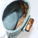 GUCCI Bamboo Backpack Suede Green Gold Auth 175320-25