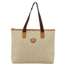 GUCCI GG Plus Supreme Web Sherry Line Tote Bag PVC White Red Green Auth 175321-13