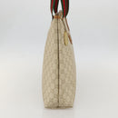 GUCCI GG Plus Supreme Web Sherry Line Tote Bag PVC White Red Green Auth 175321-3