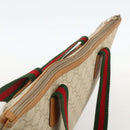 GUCCI GG Plus Supreme Web Sherry Line Tote Bag PVC White Red Green Auth 175321-6