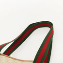 GUCCI GG Plus Supreme Web Sherry Line Tote Bag PVC White Red Green Auth 175321-8