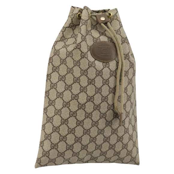 GUCCI GG Supreme Purse Pouch PVC Beige Gold 97 19 303 Auth 175322