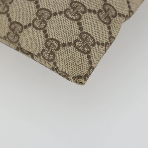 GUCCI GG Supreme Purse Pouch PVC Beige Gold 97 19 303 Auth 175322