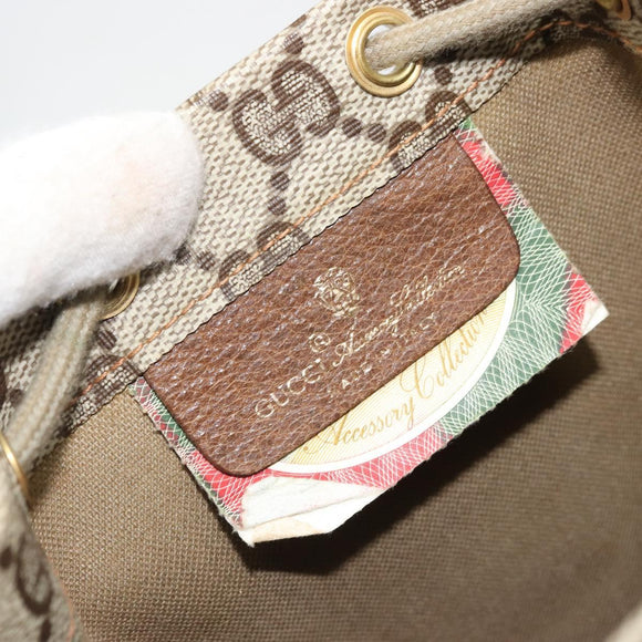GUCCI GG Supreme Purse Pouch PVC Beige Gold 97 19 303 Auth 175322